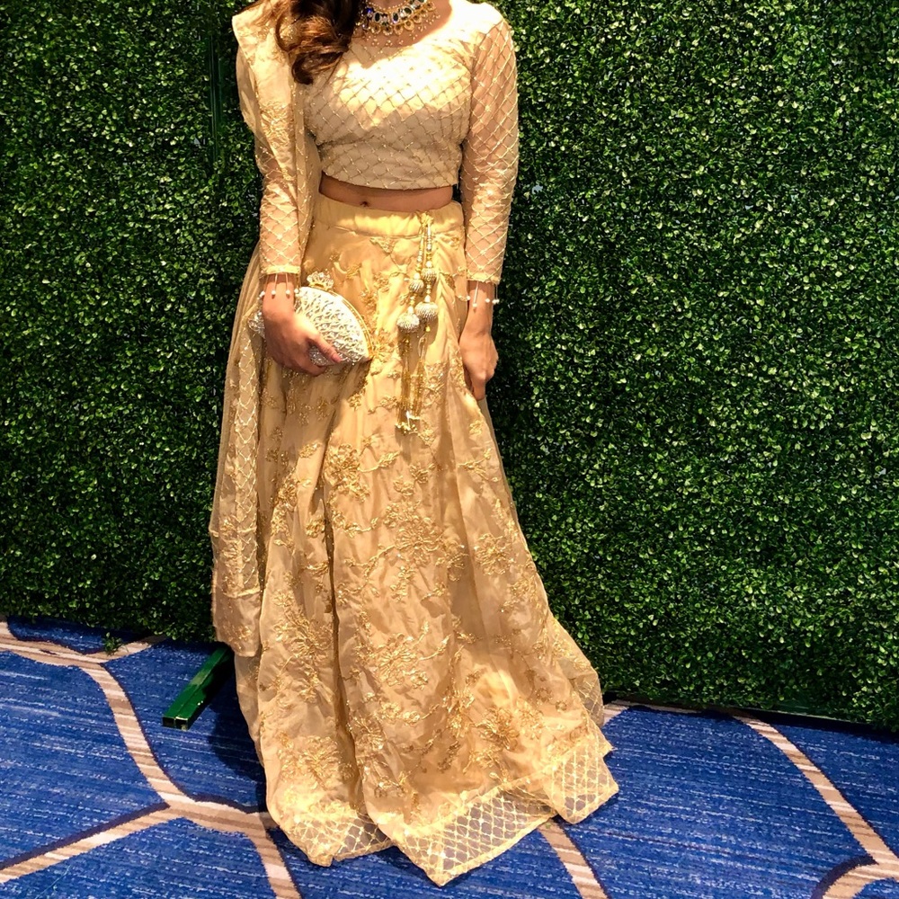Beige lehenga
